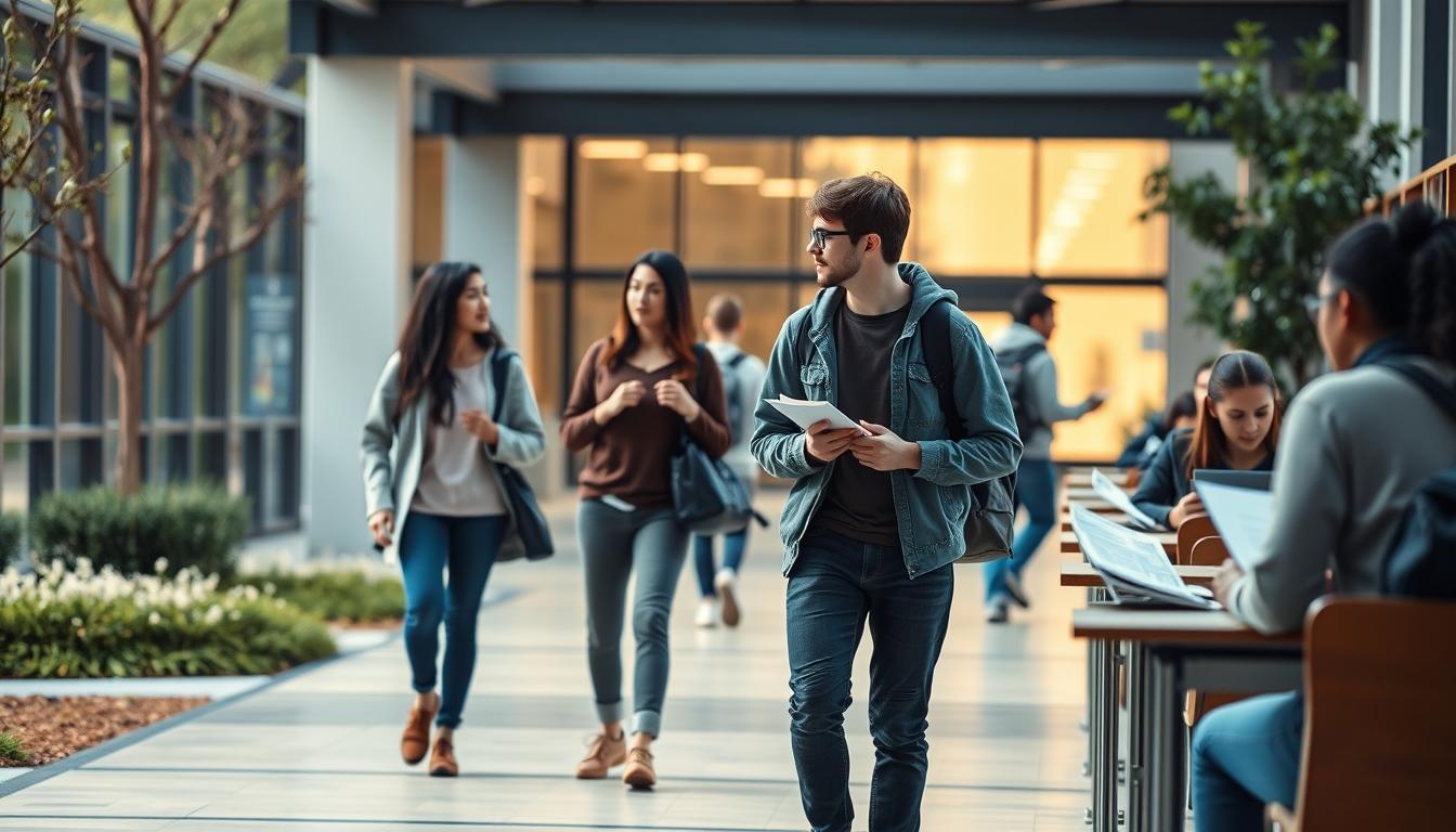 Modern university campus for students
